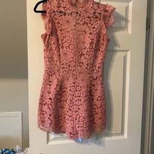 BB Dakota Pink Lace Sleeveless Romper